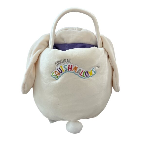 Squishmallows Valentina Bunny Easter Basket – Cream with Purple Interior – Plush - Picture 2 of 5